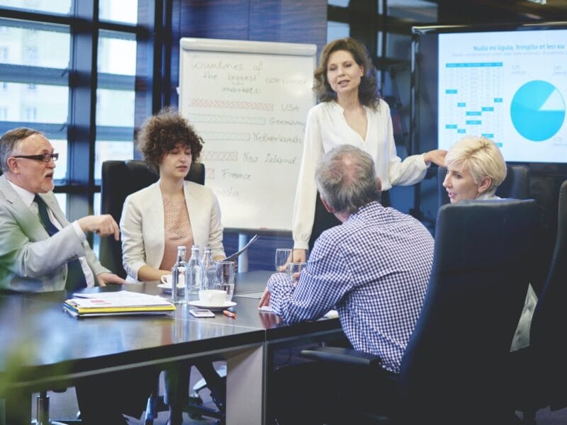 Business people discussing about new enterprise